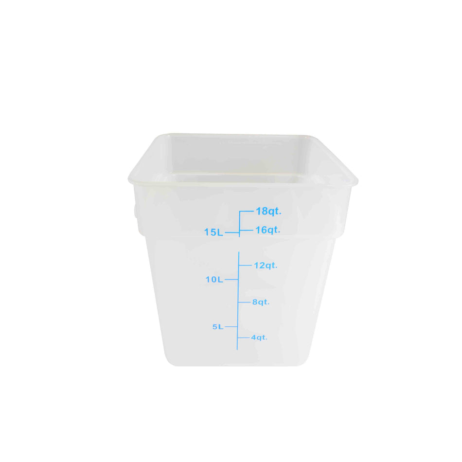 Thunder Group PLSFT018TL 18 Quart Square Food Storage Container Stain and Chemical Resistant