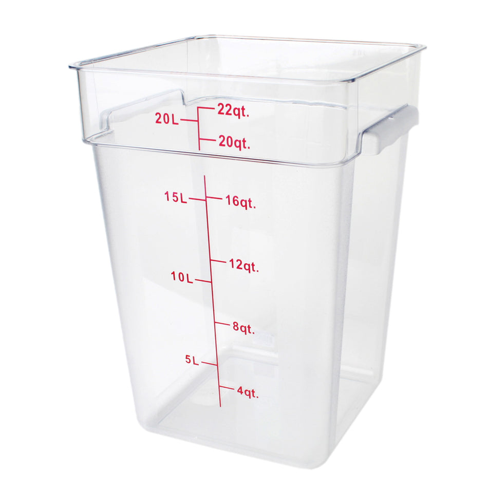 Thunder Group PLSFT022PC 22 Quart Square Food Storage Container Polycarbonate and Scratch Resistant