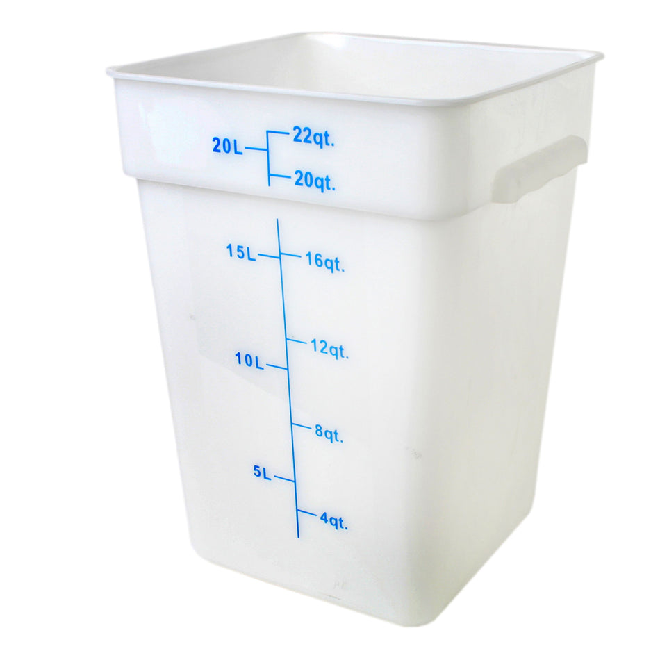 Thunder Group PLSFT022PP 22 Quart Scratch and Break Resistant Food Storage Container Polypropylene White