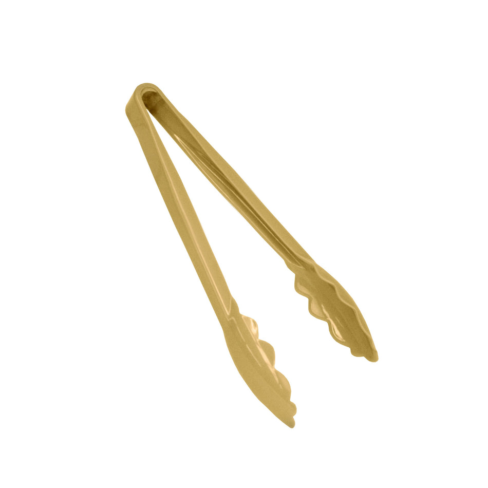 6" x 2-1/4" x 1-1/4", Scallop Grip Tong, Beige Color, Polycarbonate, One-Piece, Dishwasher Safe, Break-Resistant, Shatter-Resistant, Color Coded, No Microwave, No Oven, NSF