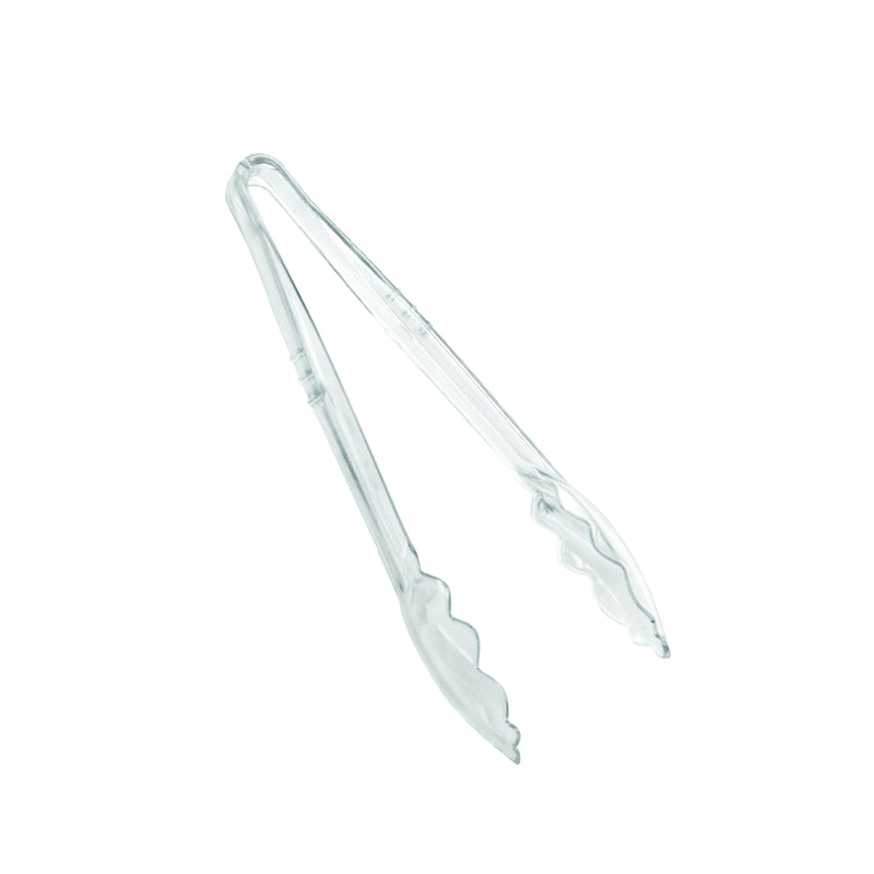 Thunder Group PLSGTG006CL 6 Inch Scallop Serving Tongs Dishwasher Safe Polycarbonate Clear