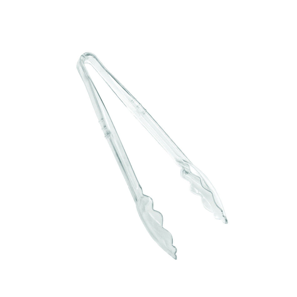 6" x 2-1/4" x 1-1/4", Scallop Grip Tong, Clear Color, Polycarbonate, One-Piece, Dishwasher Safe, Break-Resistant, Shatter-Resistant, Color Coded, No Microwave, No Oven, NSF