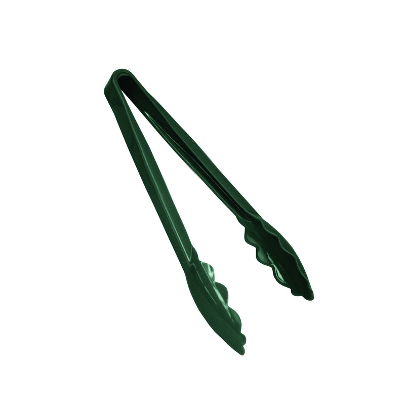 Thunder Group PLSGTG006GR 6 Inch Scalloped Serving Tongs Polycarbonate Green