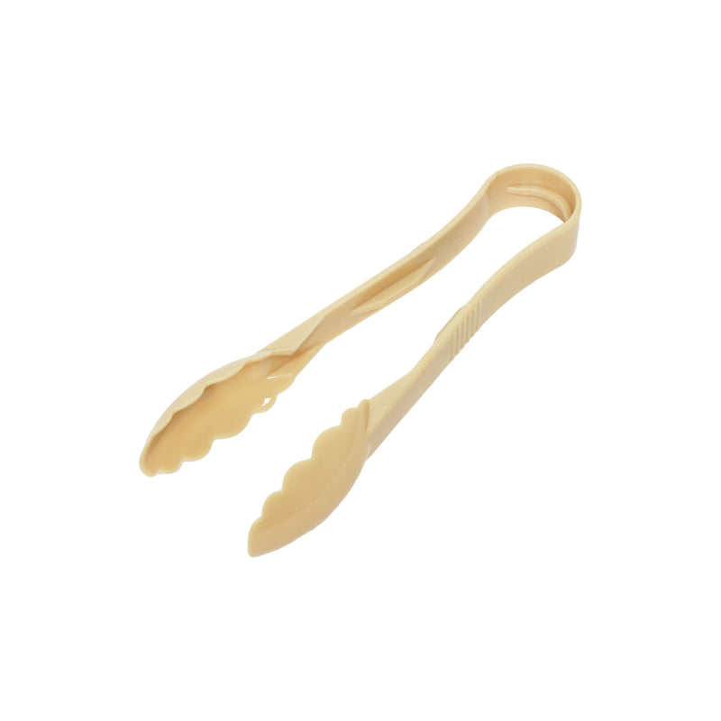 Thunder Group PLSGTG009BG 9 Inch Scallop Serving Tongs Dishwasher Safe Polycarbonate Beige