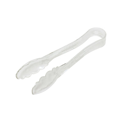 Thunder Group PLSGTG009CL 9 Inch Scallop Serving Tongs Dishwasher Safe Polycarbonate Clear