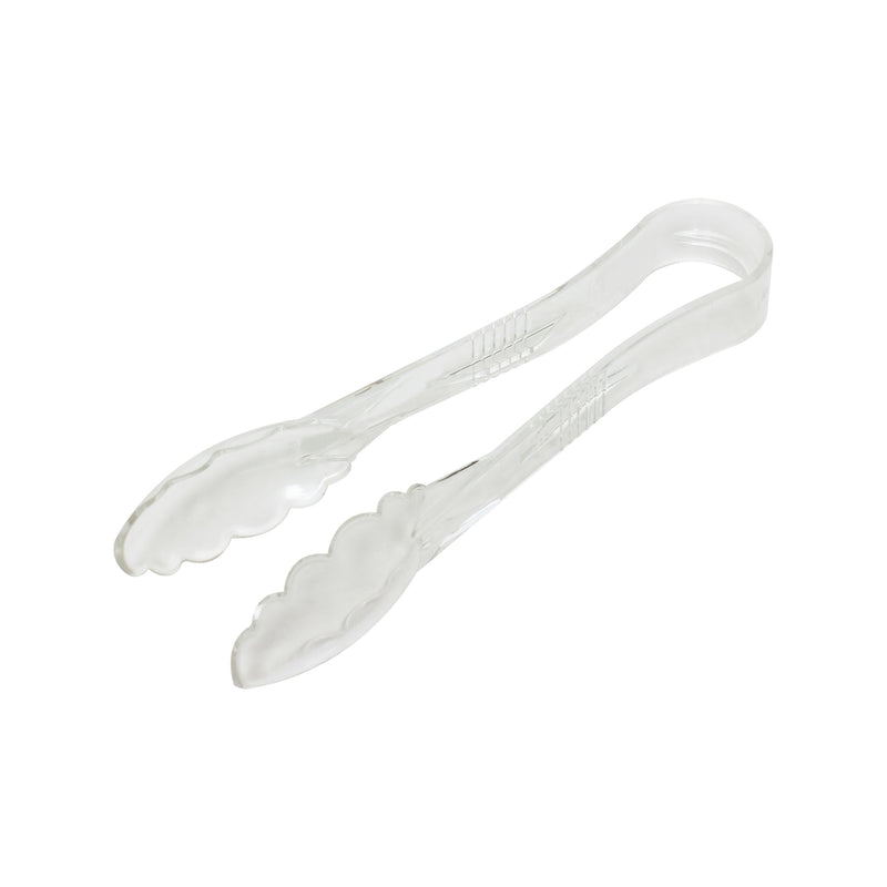 Thunder Group PLSGTG009CL 9 Inch Scallop Serving Tongs Dishwasher Safe Polycarbonate Clear