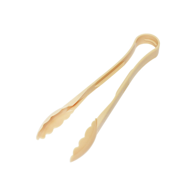 Thunder Group PLSGTG012BG 12 Inch Scallop Serving Tongs Dishwasher Safe Polycarbonate Beige
