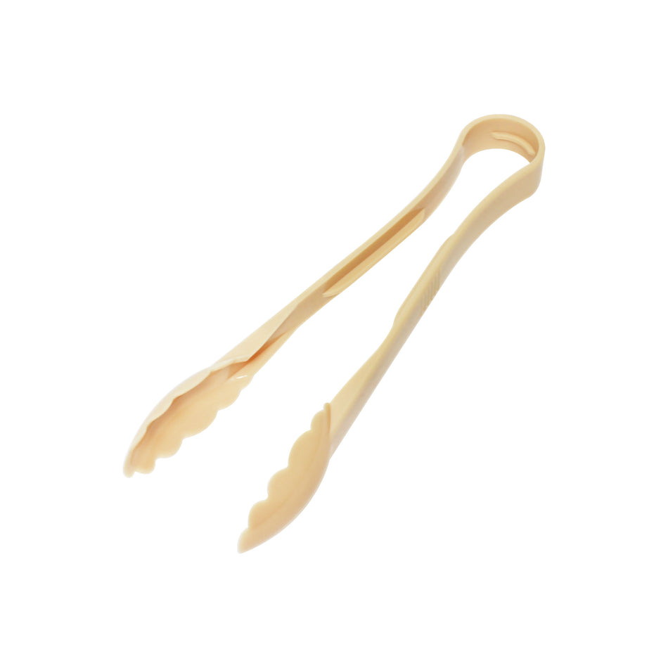 12" x 3-3/8" x 1-3/4", Scallop Grip Tong, Beige Color, Polycarbonate, One-Piece, Dishwasher Safe, Break-Resistant, Shatter-Resistant, Color Coded, No Microwave, No Oven, NSF