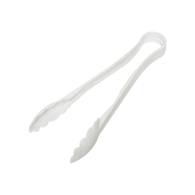 Thunder Group PLSGTG012WH 12 Inch Serving Tongs Scallop Dishwasher Safe Polycarbonate White