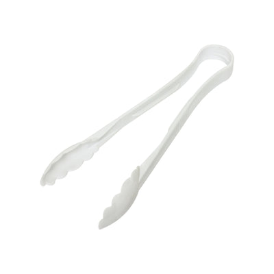 Thunder Group PLSGTG012WH 12 Inch Serving Tongs Scallop Dishwasher Safe Polycarbonate White