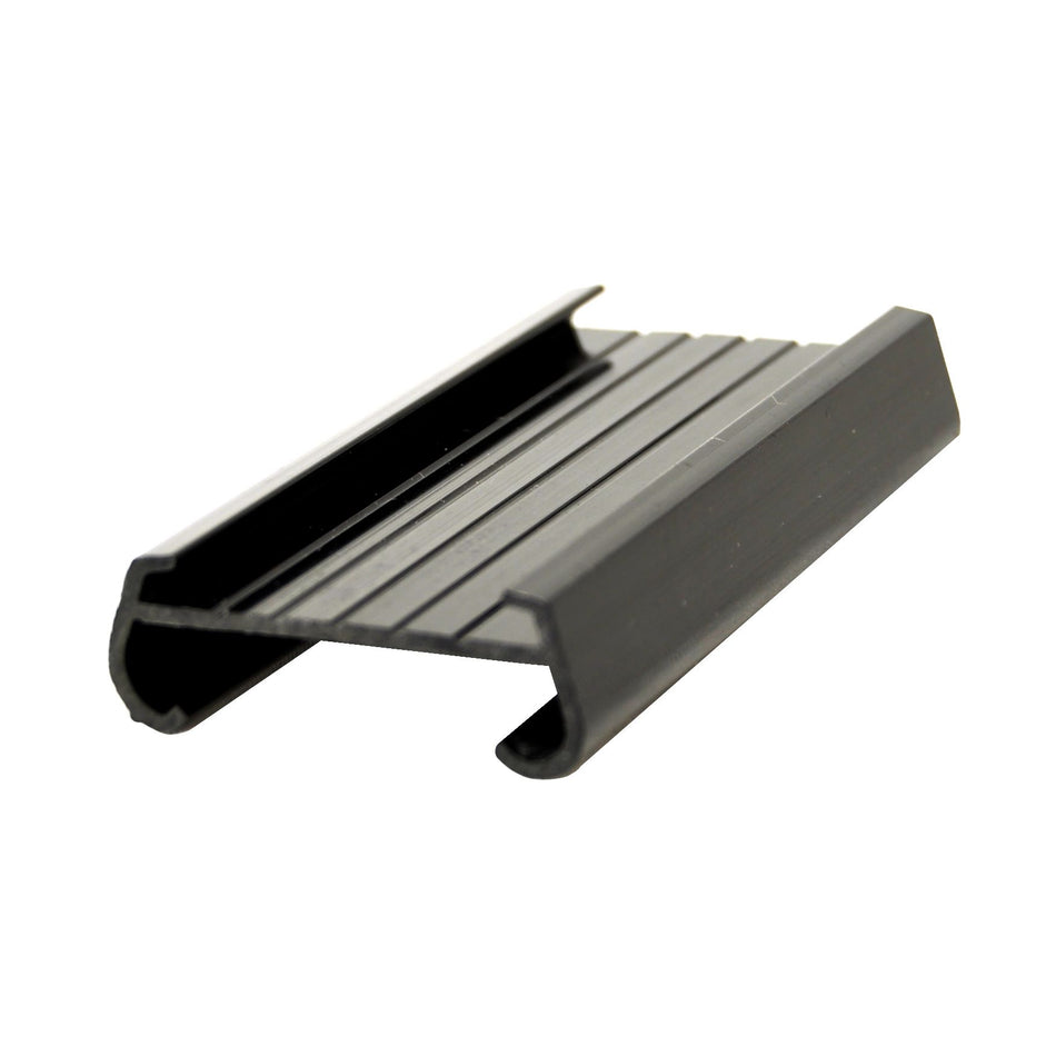 4 Pack 3" x 1-2/7" x 5/8", Black Shelf Label, PolyVinyl chloride, Label Size:  3-1/8" x 1"
