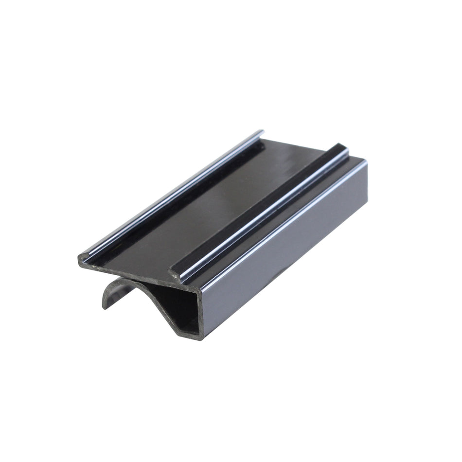 4 Pack 3" x 1-2/7" x 5/8", Black Snap-Under Shelf Label, PolyVinyl chloride