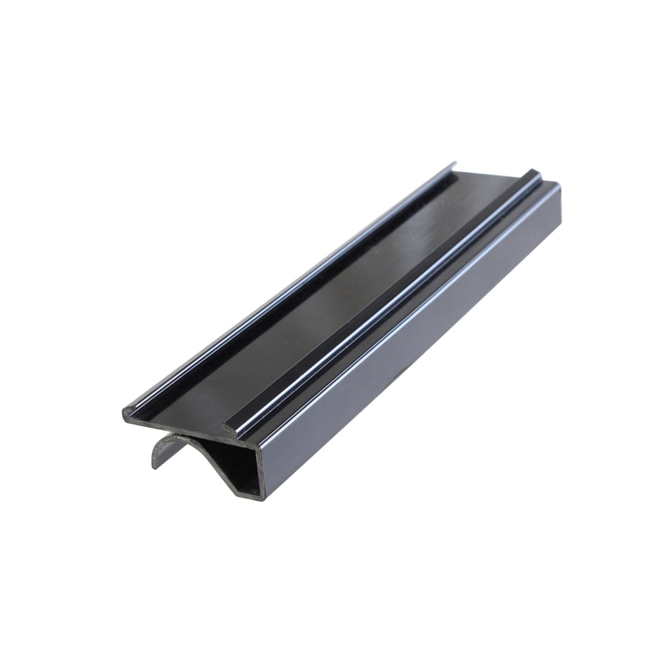4 Pack 6" x 1-2/7" x 5/8", Black Snap-Under Shelf Label, PolyVinyl chloride