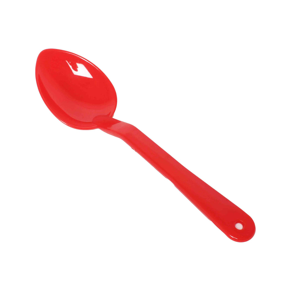 12 Pack 11" x 2-7/8" x 1-3/4", Solid Serving Spoon, Red Color, Polycarbonate, One-Piece, Dishwasher Safe, Break-Resistant, Shatter-Resistant, Color Coded, No Microwave, No Oven, NSF