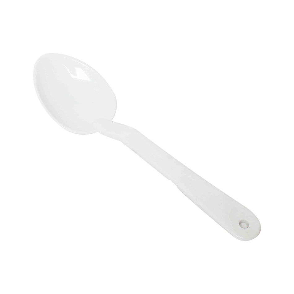 12 Pack 11" x 2-7/8" x 1-3/4", Solid Serving Spoon, White Color, Polycarbonate, One-Piece, Dishwasher Safe, Break-Resistant, Shatter-Resistant, Color Coded, No Microwave, No Oven, NSF