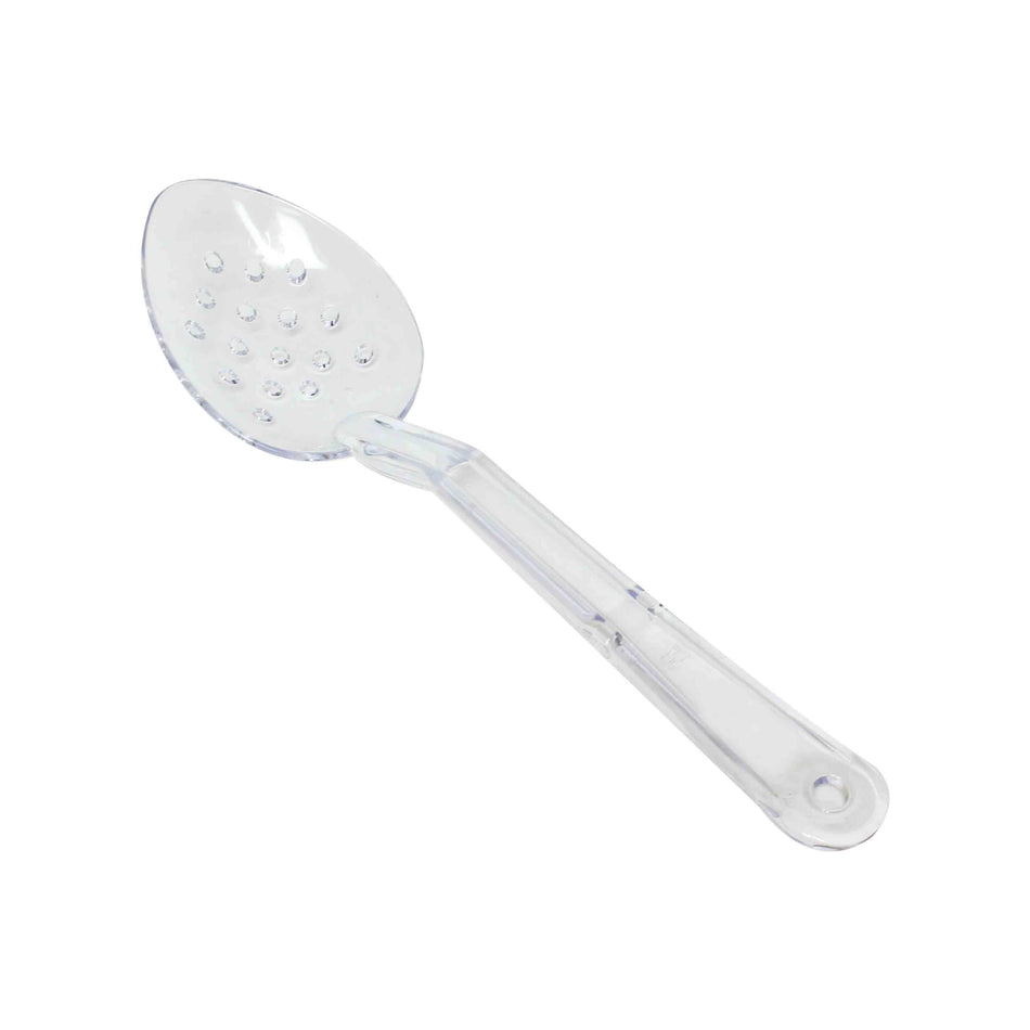 12 Pack 11" x 2-7/8" x 1-3/4", Perforated Serving Spoon, Clear Color, Polycarbonate, One-Piece, Dishwasher Safe, Break-Resistant, Shatter-Resistant, Color Coded, No Microwave, No Oven, NSF