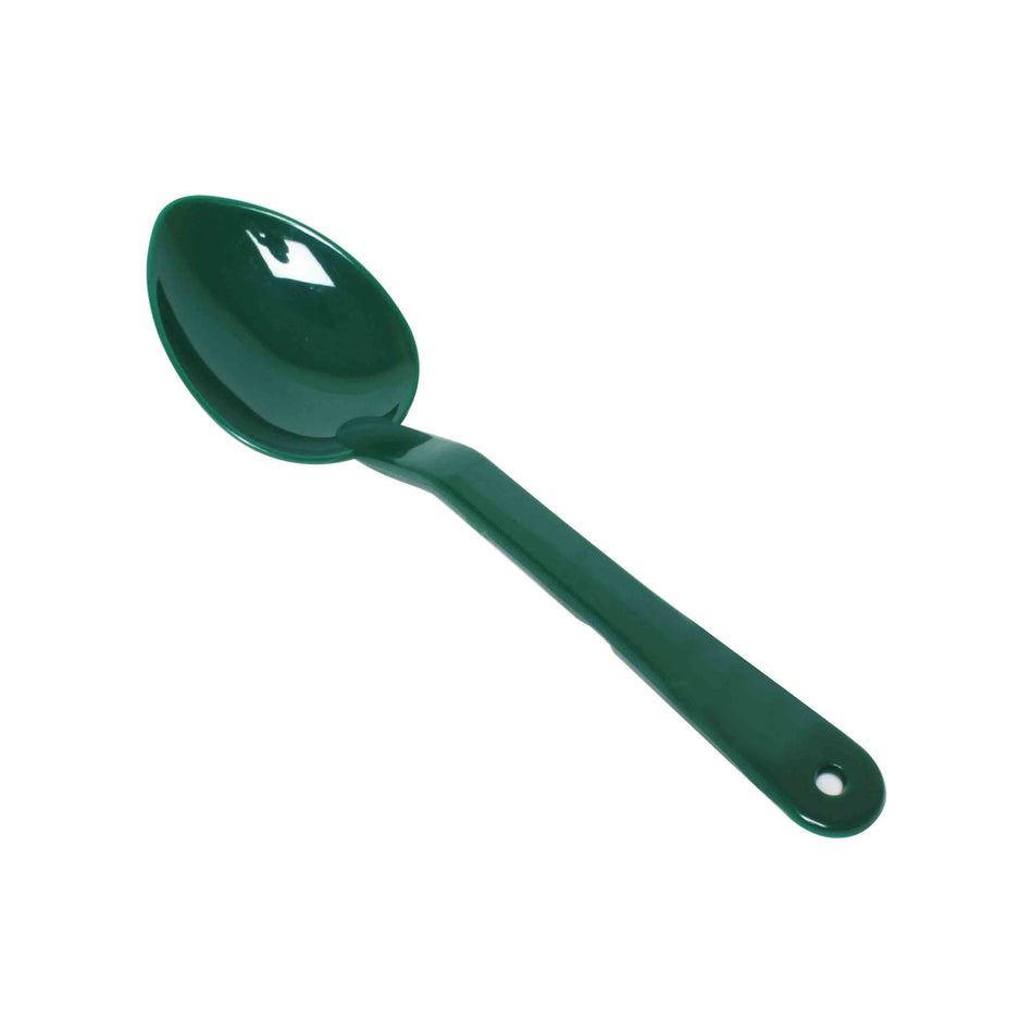12 Pack 13" x 2-7/8" x 1-5/8", Solid Serving Spoon, Green Color, Polycarbonate, One-Piece, Dishwasher Safe, Break-Resistant, Shatter-Resistant, Color Coded, No Microwave, No Oven, NSF