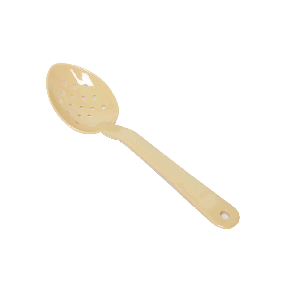 12 Pack 13" x 2-7/8" x 1-3/4", Perforated Serving Spoon, Beige Color, Polycarbonate, One-Piece, Dishwasher Safe, Break-Resistant, Shatter-Resistant, Color Coded, No Microwave, No Oven, NSF
