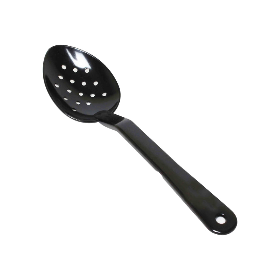 12 Pack 13" x 2-7/8" x 1-3/4", Perforated Serving Spoon, Black Color, Polycarbonate, One-Piece, Dishwasher Safe, Break-Resistant, Shatter-Resistant, Color Coded, No Microwave, No Oven, NSF