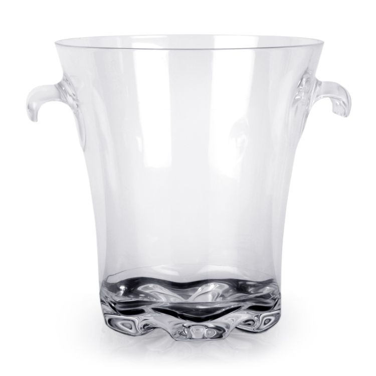 4 qt, 8-1/2" Diameter, Ice Bucket for Bottle Service, Clear Color, Polycarbonate, Starburst Heavy Base, Patented, Dishwasher Safe, Break-Resistant, Shatter-Resistant, No Microwave, No Oven