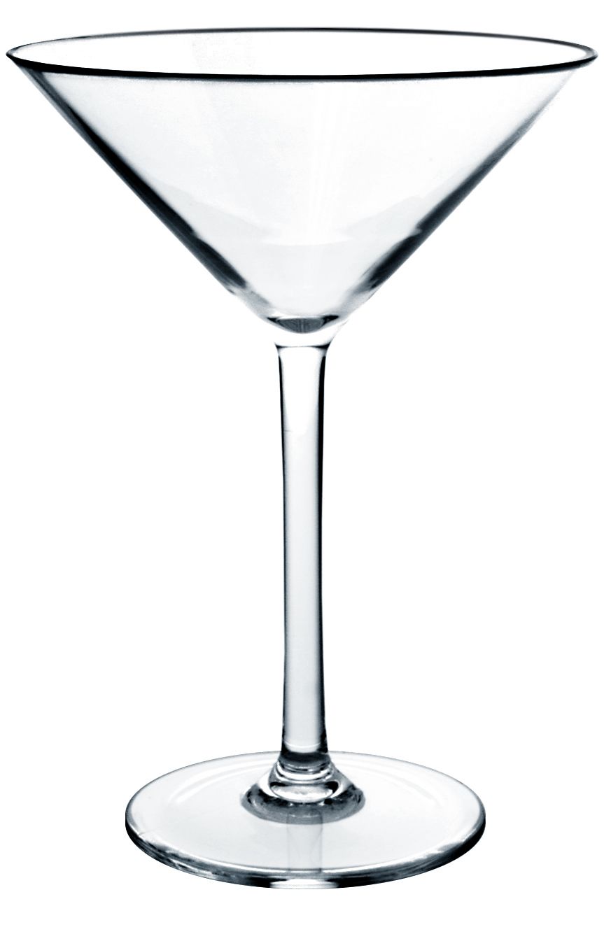 8 oz Martini Glass, Clear Color, Polycarbonate, Stemware, Dishwasher Safe, Break-Resistant, Shatter-Resistant, No Microwave, No Oven