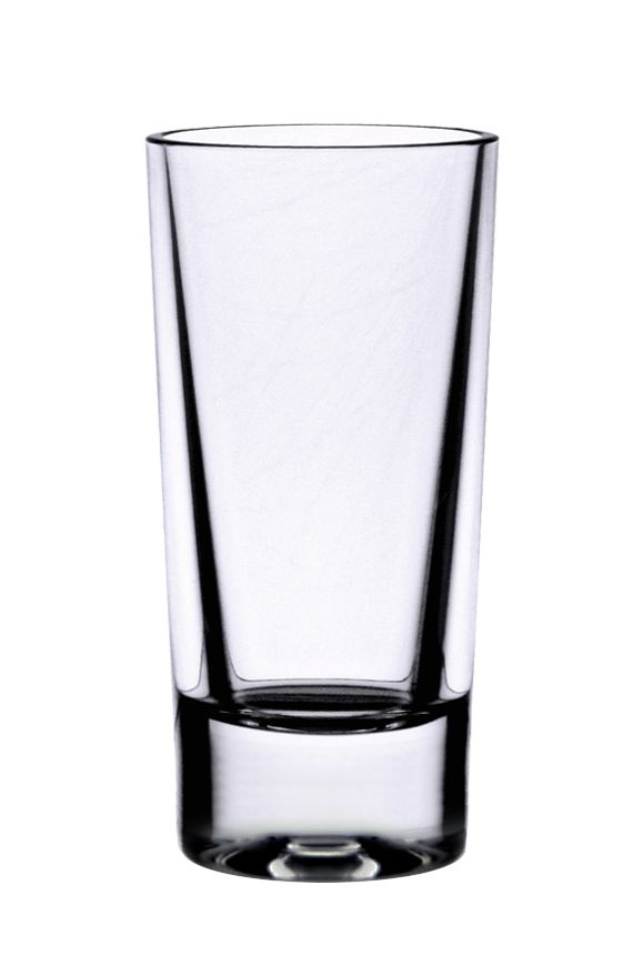 1-1/2 oz Straight Round Shot Glass, Clear Color, Polycarbonate, Heavy Base, Dishwasher Safe, Break-Resistant, Shatter-Resistant, No Microwave, No Oven