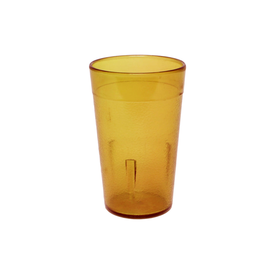 12 Pack 5 oz, 2-3/8" Diameter x 3-5/8" Height, Traditional Tumbler, Amber Color, Acrylonitrile Styrene, Stackable, Dishwasher Safe