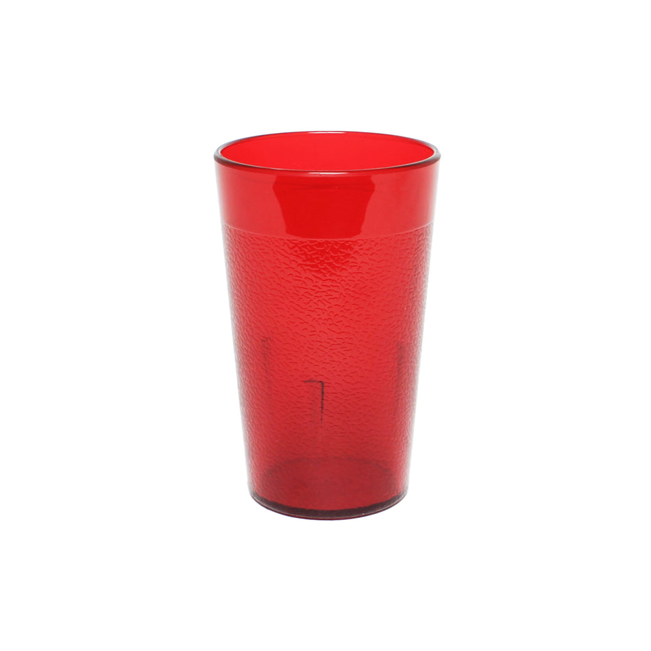 12 Pack 5 oz, 2-3/8" Diameter x 3-5/8" Height, Traditional Tumbler, Red Color, Acrylonitrile Styrene, Stackable, Dishwasher Safe