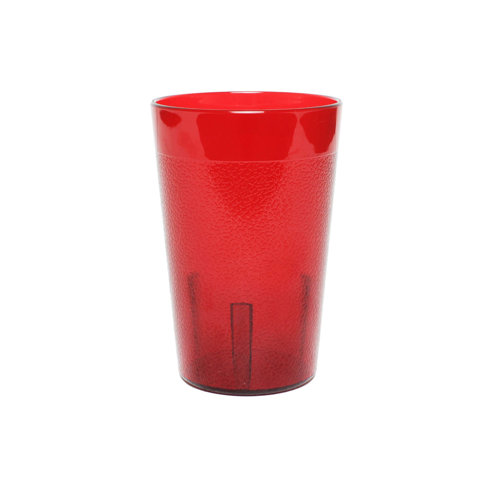 12 Pack 9-1/2 oz, 2-3/4" Diameter x 4-1/4" Height, Traditional Tumbler, Red Color, Acrylonitrile Styrene, Stackable, Dishwasher Safe