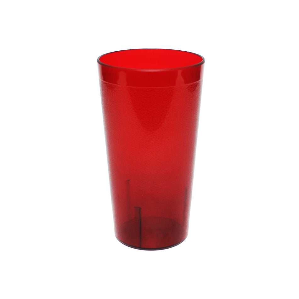 12 Pack 16 oz, 3-1/8" Diameter x 5-2/3" Height, Traditional Tumbler, Red Color, Acrylonitrile Styrene, Stackable, Dishwasher Safe