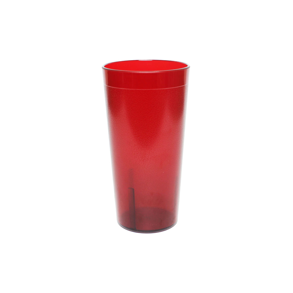 12 Pack 20 oz, 3-3/7" Diameter x 6-1/2" Height, Traditional Tumbler, Red Color, Acrylonitrile Styrene, Stackable, Dishwasher Safe