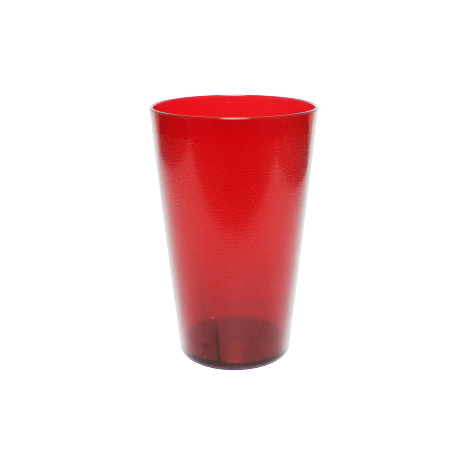 12 Pack 32 oz, 4-1/5" Diameter x 6-5/8" Height, Traditional Tumbler, Red Color, Acrylonitrile Styrene, Stackable, Dishwasher Safe