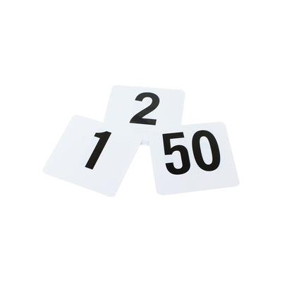Thunder Group PLTN4050 4 Inch Table Number Cards Plastic Numbers 1 to 50 10 Packs