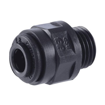 John Guest Black Acetal Male Connector 6mm Tube OD x 1/4" BSP