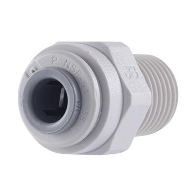 John Guest Gray Acetal Male Connector 5/16" Tube OD x 1/4" NPTF
