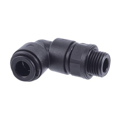 John Guest Black Acetal Swivel Elbow 8mm Tube OD x 1/4" BSPP