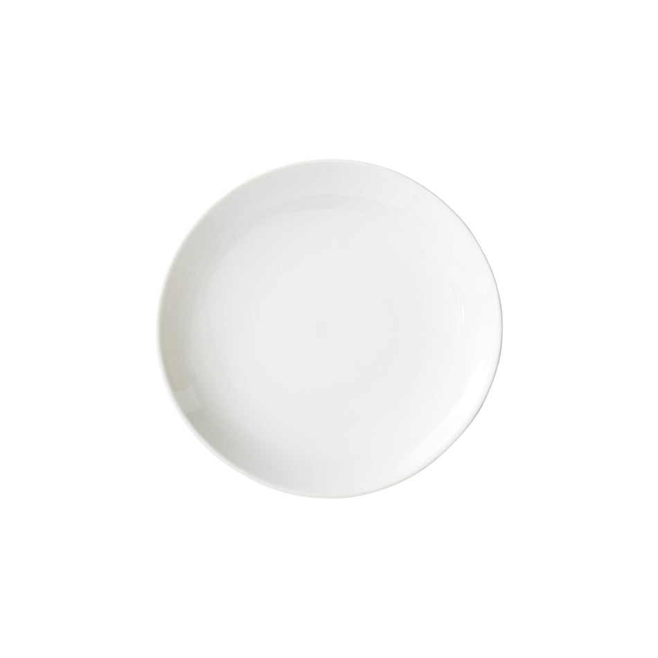 Winco OKP-9 Brechia Coupe Plate, 9" dia, White Porcelain, 24 Pieces/Case