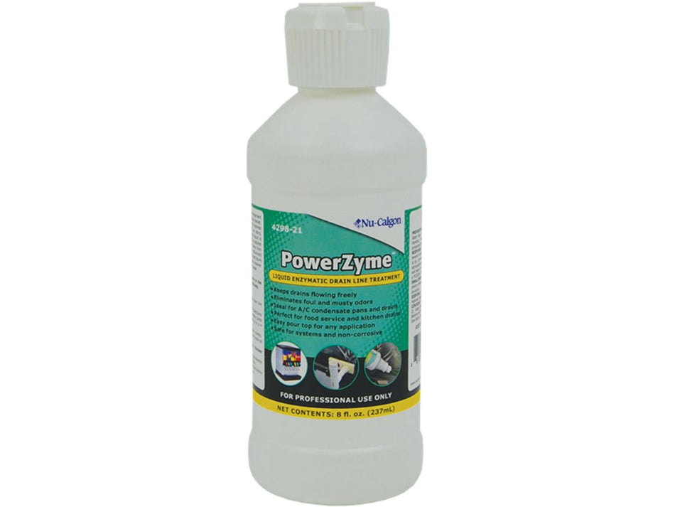 Nu-Calgon 4298-21, PowerZyme™ is a liquid enzyme-based drain line treatment, 1 Quart