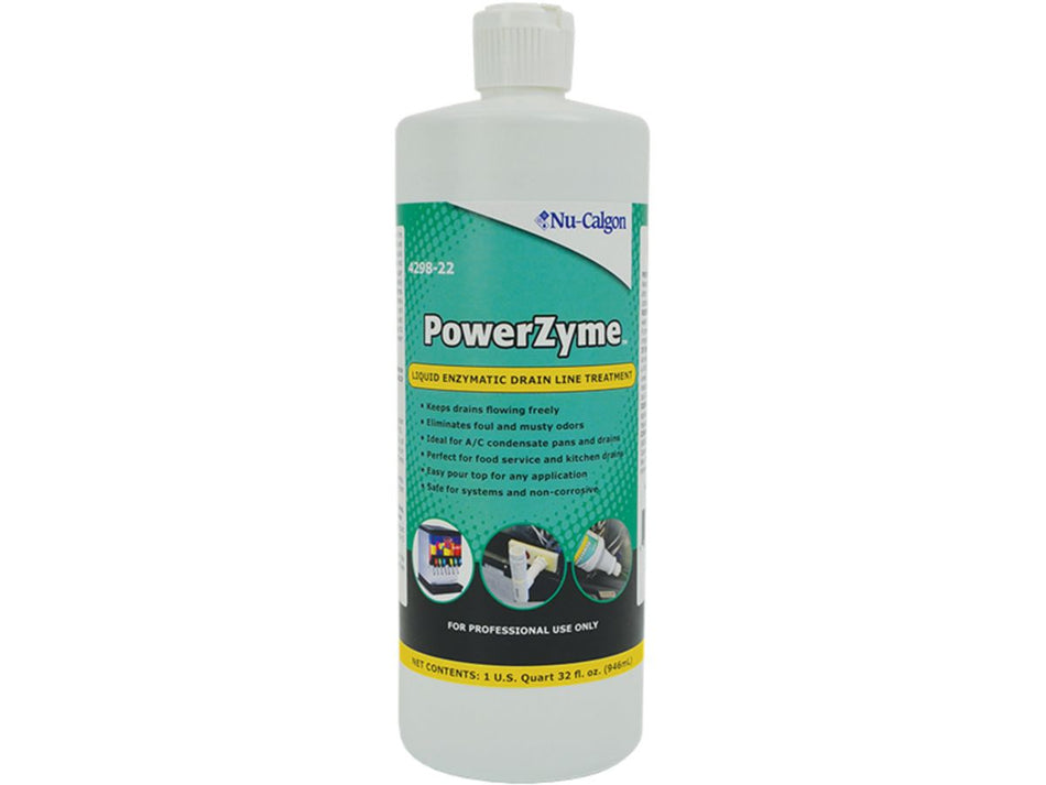 Nu-Calgon 4298-22, PowerZyme™ is a liquid enzyme-based drain line treatment, 8 oz (236 ml)