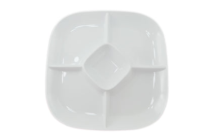 Thunder Group PS1515W 15 Inch Chip and Dip Platter Break Resistant Melamine White