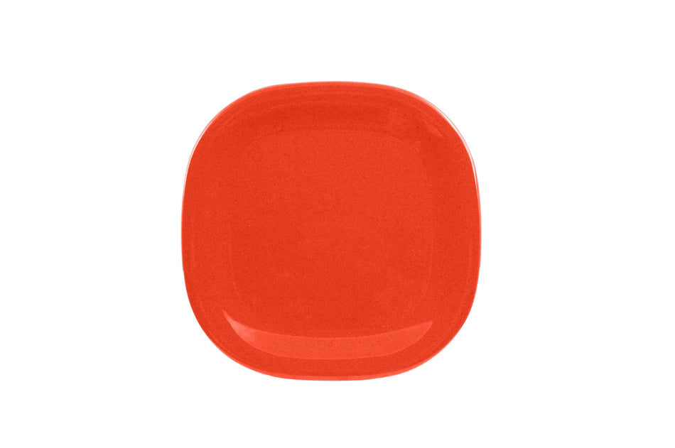 8-1/4" x 8-1/4" Round Square Plate, Passion Red, Melamine, BPA Free, Dishwasher Safe, Break-Resistant, Shatter-Resistant, No Microwave, No Oven, NSF