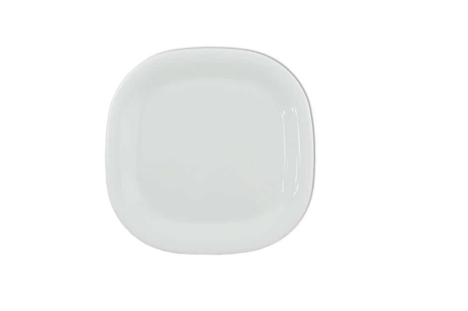 8-1/4" x 8-1/4" Round Square Plate, Passion White, Melamine, BPA Free, Dishwasher Safe, Break-Resistant, Shatter-Resistant, No Microwave, No Oven, NSF