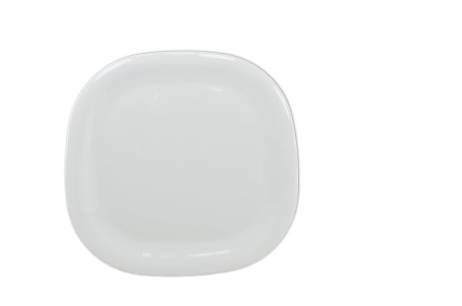 11" x 11" Round Square Plate, Passion White Color, Melamine, BPA Free, Dishwasher Safe, Break-Resistant, Shatter-Resistant, No Microwave, No Oven, NSF