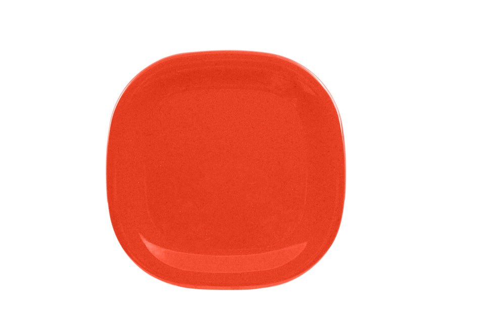 14" x 14" Round Square Plate, Passion Red, Melamine, BPA Free, Dishwasher Safe, Break-Resistant, Shatter-Resistant, No Microwave, No Oven, NSF
