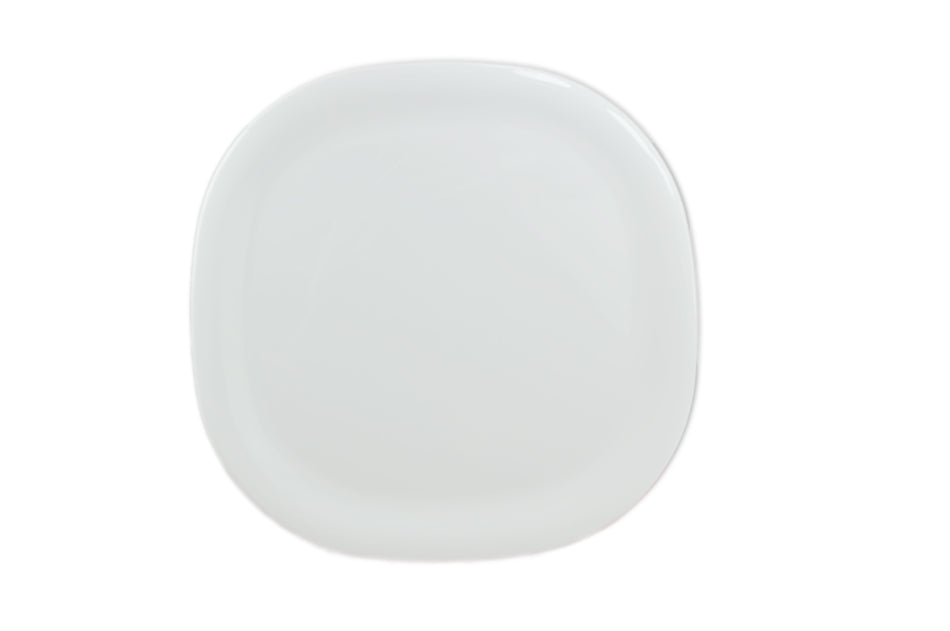14" x 14" Round Square Plate, Passion White, Melamine, BPA Free, Dishwasher Safe, Break-Resistant, Shatter-Resistant, No Microwave, No Oven, NSF
