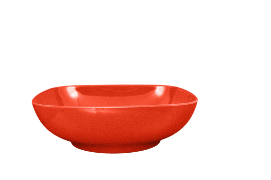128 oz, 11" x 11", 3-1/2" Deep, Round Square Bowl, Passion Red, Melamine, BPA Free, Dishwasher Safe, Break-Resistant, Shatter-Resistant, No Microwave, No Oven, NSF