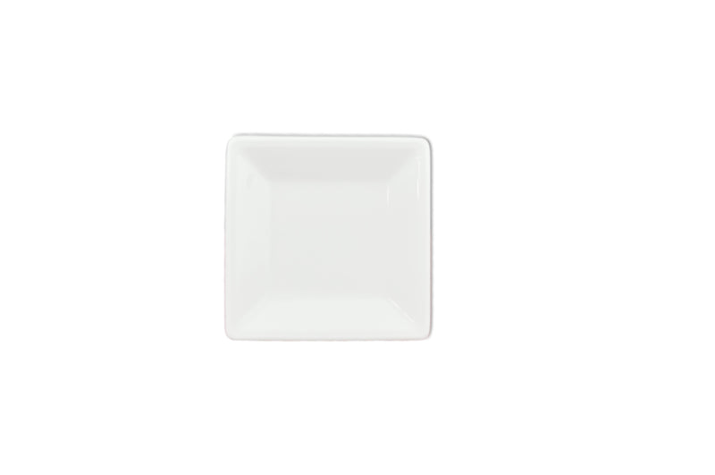 Thunder Group PS3204W 4 Inch Square Plate Break-Resistant BPA Free White Melamine