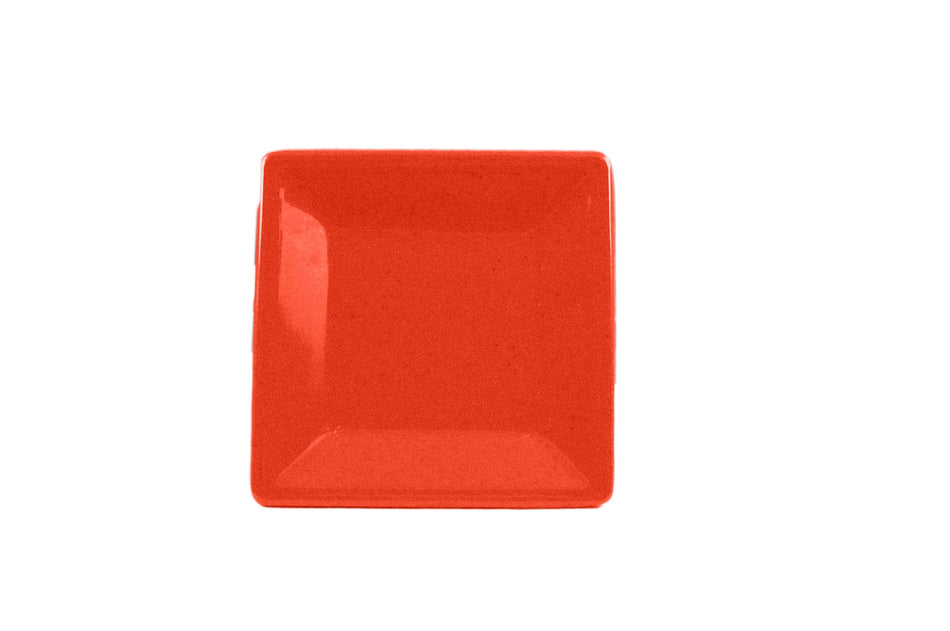 8-1/4" x 8-1/4", 7/8" Deep, Square Plate, Passion Red, Melamine, BPA Free, Dishwasher Safe, Break-Resistant, Shatter-Resistant, No Microwave, No Oven, NSF