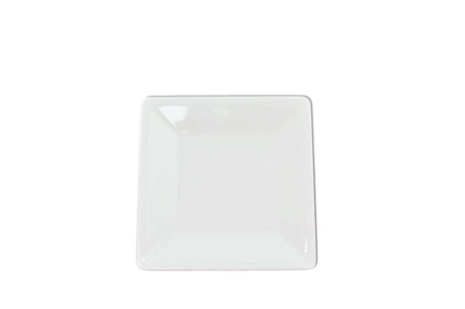 8-1/4" x 8-1/4", 7/8" Deep, Square Plate, Passion White, Melamine, BPA Free, Dishwasher Safe, Break-Resistant, Shatter-Resistant, No Microwave, No Oven, NSF