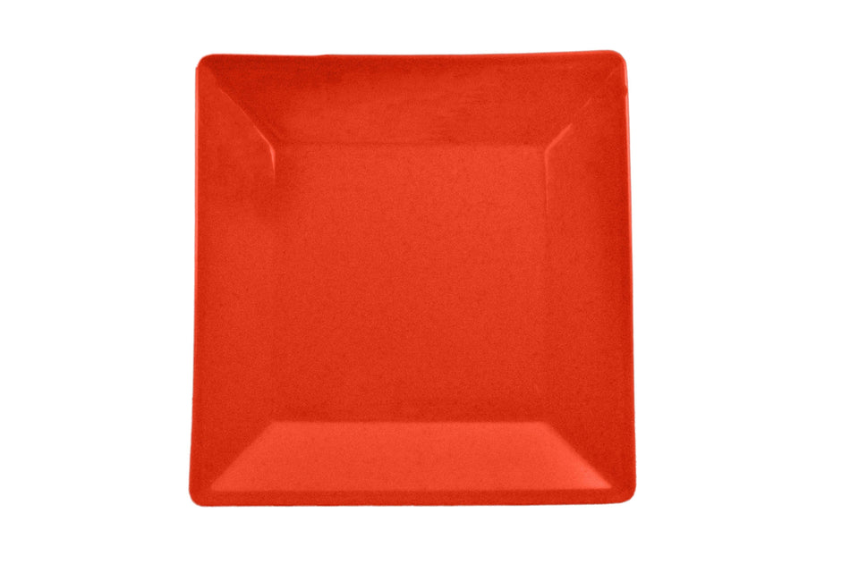 10-1/4" x 10-1/4", 1" Deep, Square Plate, Passion Red, Melamine, BPA Free, Dishwasher Safe, Break-Resistant, Shatter-Resistant, No Microwave, No Oven, NSF